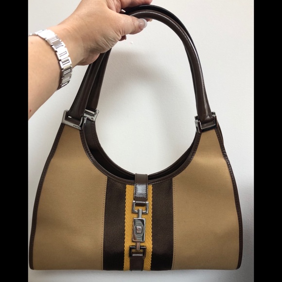 Gucci Handbags - Gucci Jackie Bag in Beige Canvas